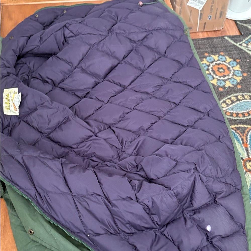 Cabela’s Down Green Quilted Coat with Brown Accents Size XL - Picture 13 of 14
